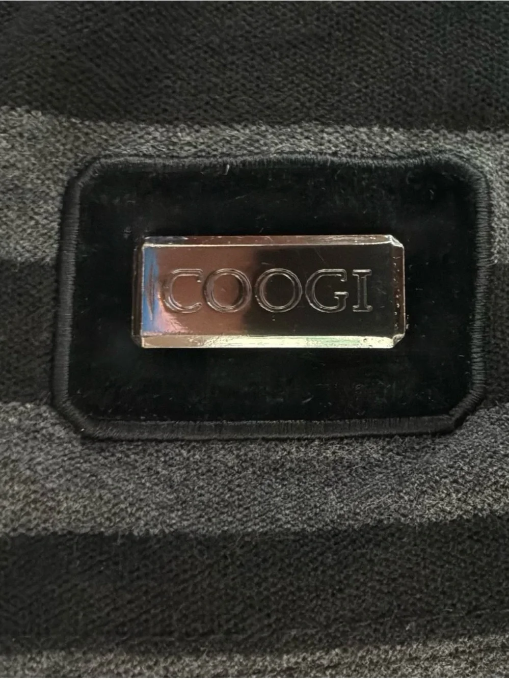COOGI Men's Black & Gray Striped Polo